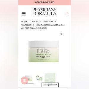 Physicians‎ Formula the perfect matcha 3in 1 melting cleansing balm